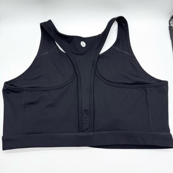 Torrid Low-Impact Wireless Zip-Front Active Sports Bra Black Plus Sz 3X Yoga Gym - Picture 7 of 10